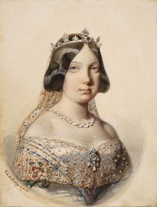 Portrait of Isabella II of Spain (1830-1904), c1844-1850. Creator: Madrazo y Kuntz, Federico de (1815-1894)