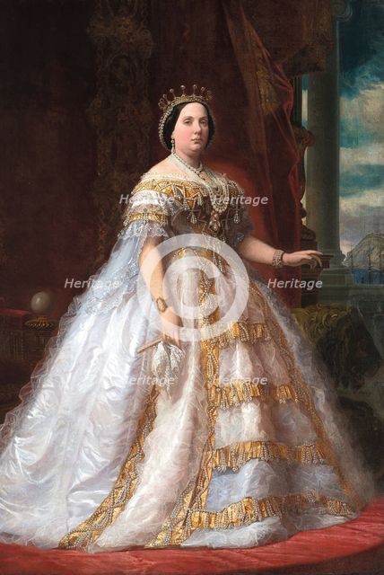 Portrait of Isabella II of Spain (1830-1904), c1860. Creator: Madrazo y Kuntz, Federico de (1815-1894).