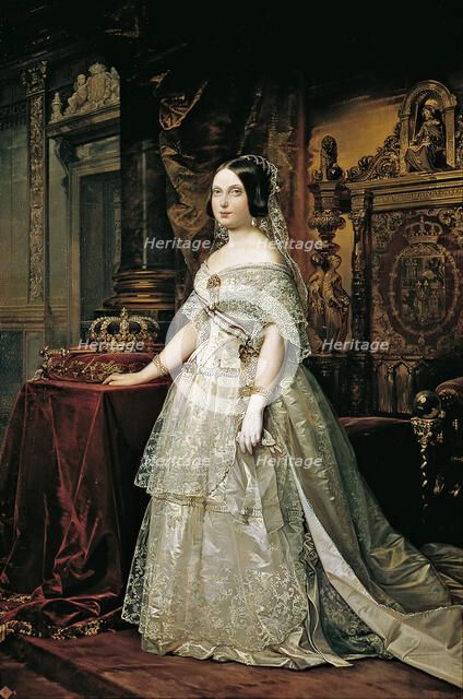 Portrait of Isabella II of Spain. Artist: Madrazo y Kuntz, Federico de (1815-1894)