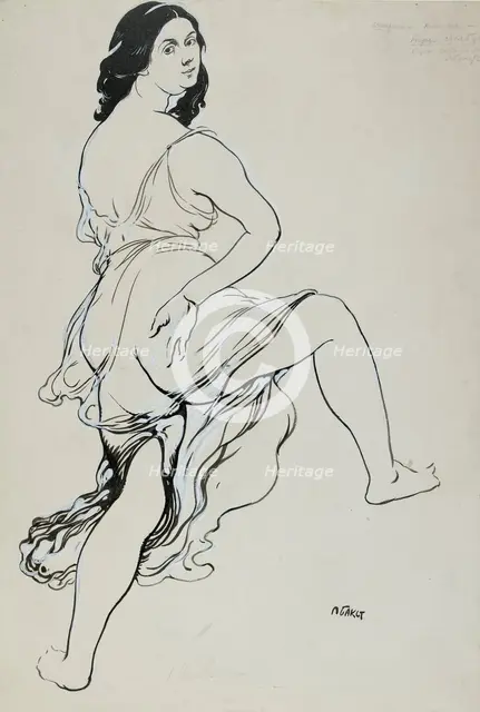 Portrait of Isadora Duncan dancing, early 20th century. Artist: Leon Bakst.