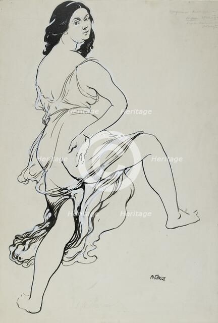 Portrait of Isadora Duncan dancing, early 20th century. Artist: Leon Bakst.