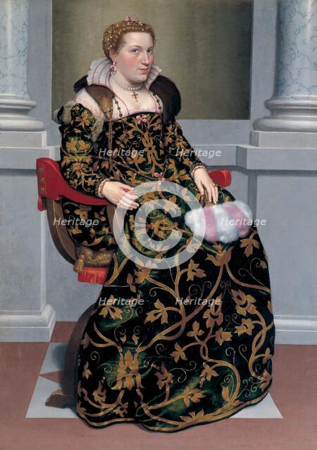 Portrait of Isotta Brembati, ca 1555. Creator: Moroni, Giovan Battista (1520/25-1578).
