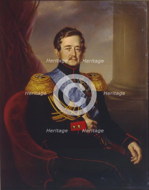 Portrait of Ivan Fyodorovich Paskevich, Count of Erivan, Viceroy of the Kingdom of Poland, 1845. Artist: Kaniewski, Jan Ksawery (1805-1867)