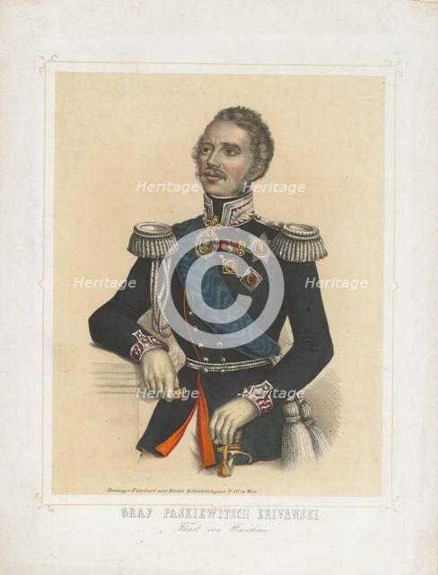 Portrait of Ivan Fyodorovich Paskevich, Count of Erivan, Viceroy of the Kingdom of Poland, 1850. Artist: Anonymous  