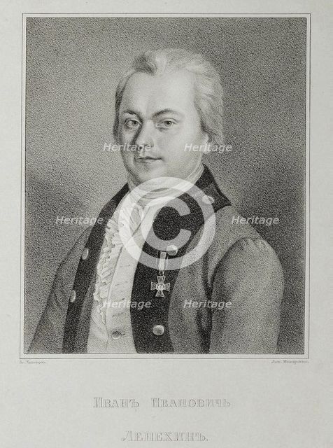 Portrait of Ivan Lepyokhin (1740-1802), c.1838. Artist: Kashentsev, Mikhail Andreyevich (?-1838)