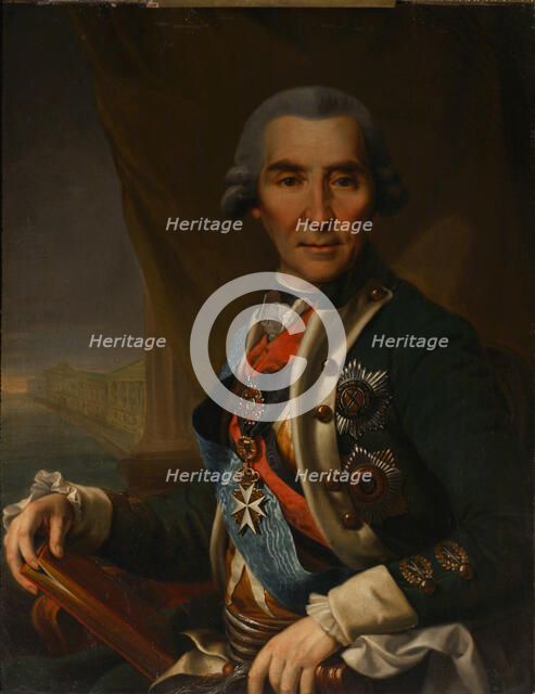 Portrait of Ivan Loginovich Golenishchev-Kutuzov (1729-1802), Early 1800s. Artist: Glukovsky, Semyon (active 1800s)