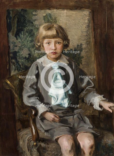 Portrait of Iwo Lominski as a Child, 1913. Creator: Teodor Axentowicz.