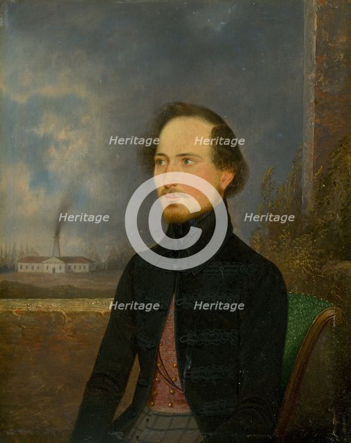Portrait of J. Stróbl, 1843. Creator: Eduard Wirostek.