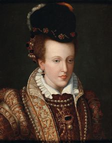 Portrait of Joanna of Austria (1547-1578), Grand Duchess of Tuscany, c. 1570. Creator: Butteri, Giovanni Maria (c. 1540-1606)