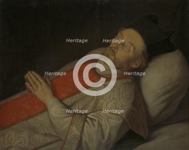 Portrait of Joannes Putkamer (1600-1671) on his Deathbed, 1671. Creator: Hendrick Bloemaert.