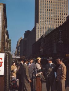 Portrait of Joe Marsala, Adele Girard, and Toots Thielemans, 52nd Street, New York, N.Y., ca. 1948. Creator: William Paul Gottlieb