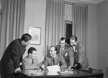 Portrait of Joe Mooney and Milt Gabler(?), Decca office(?), New York, N.Y., ca. Dec. 1946. Creator: William Paul Gottlieb