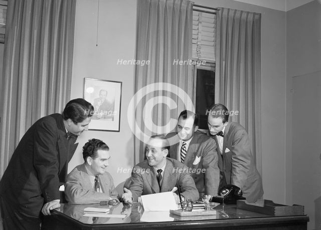 Portrait of Joe Mooney and Milt Gabler(?), Decca office(?), New York, N.Y., ca. Dec. 1946. Creator: William Paul Gottlieb.