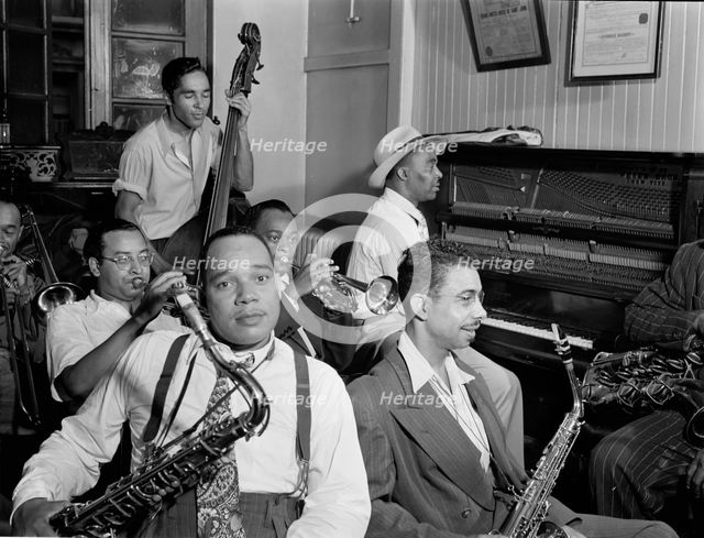 Portrait of Joe Thomas and Eddie Wilcox, Loyal Charles Lodge No. 167, New York, ca. Oct. 1947. Creator: William Paul Gottlieb.