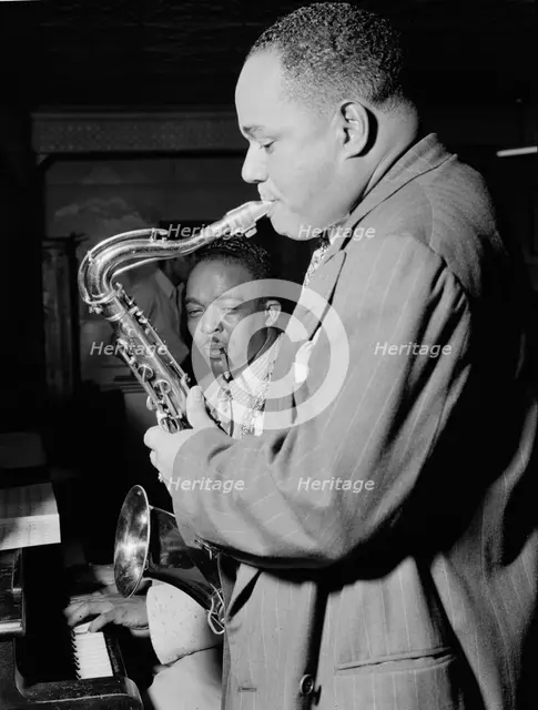 Portrait of Joe Thomas and Eddie Wilcox, Loyal Charles Lodge No. 167, New York, N.Y., ca. Oct. 1947. Creator: William Paul Gottlieb.