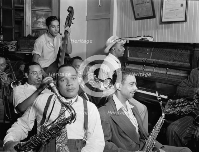 Portrait of Joe Thomas and Eddie Wilcox, Loyal Charles Lodge No. 167, New York, ca. Oct. 1947. Creator: William Paul Gottlieb.