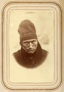 Portrait of Johan Anders Svensk, 25 years old, Jokkmokk, 1868. Creator: Lotten von Duben