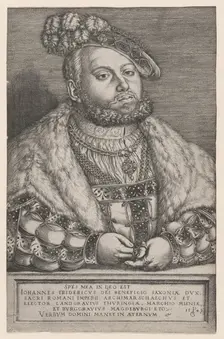 Portrait of Johann Friedrich the Magnanimous, Elector of Saxony, 1543. Creator: Georg Pencz