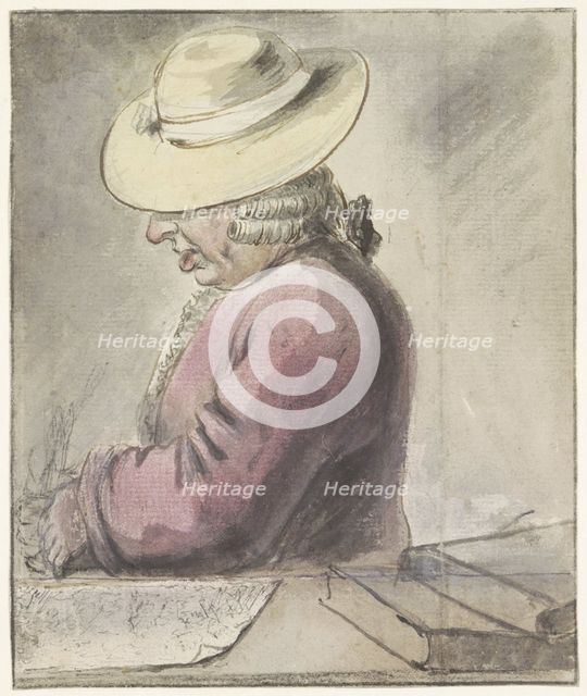 Portrait of Johann Goll van Franckenstein, with hat, facing left, 1783. Creator: Louis Bernard Coclers.