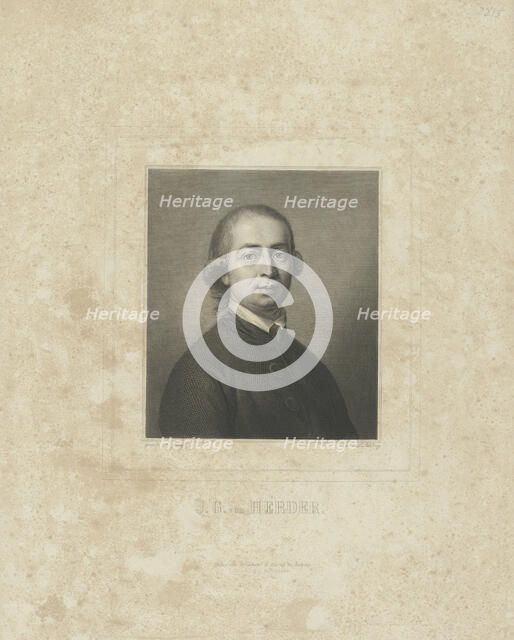 Portrait of Johann Gottfried von Herder (1744-1803), c. 1830-1840. Creator: Breitkopf & Härtel.