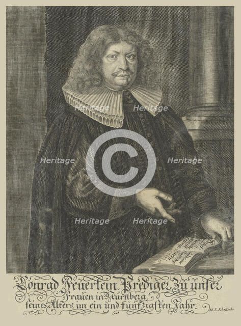 Portrait of Johann Konrad Feuerlein (1629-1704), 1680. Creator: Schollenberger, Johann Jacob (1646-1689).