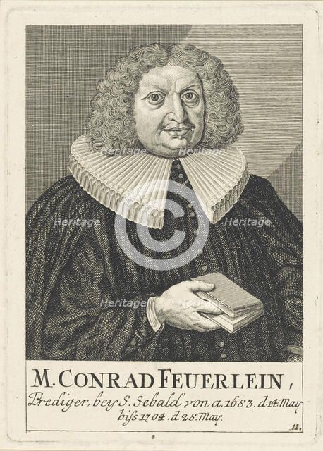 Portrait of Johann Konrad Feuerlein (1629-1704), 1756. Creator: Anonymous.
