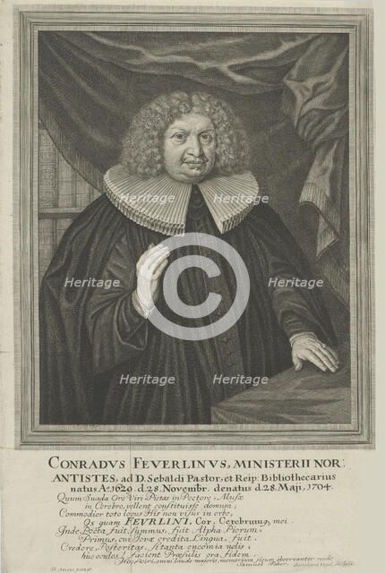 Portrait of Johann Konrad Feuerlein (1629-1704). Creator: Vogel, Bernhard (1704-1737).