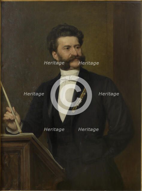 Portrait of Johann Strauss (1825-1899), 1888. Creator: Eisenmenger, August (1830-1907).