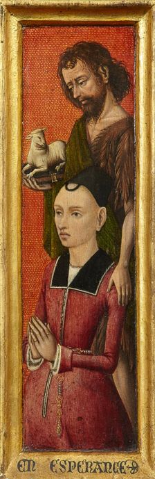 Portrait of Johanna de Keysere with John the Baptist, 1485-1490. Creators: Bruges (?) Master, Hugo van der Goes