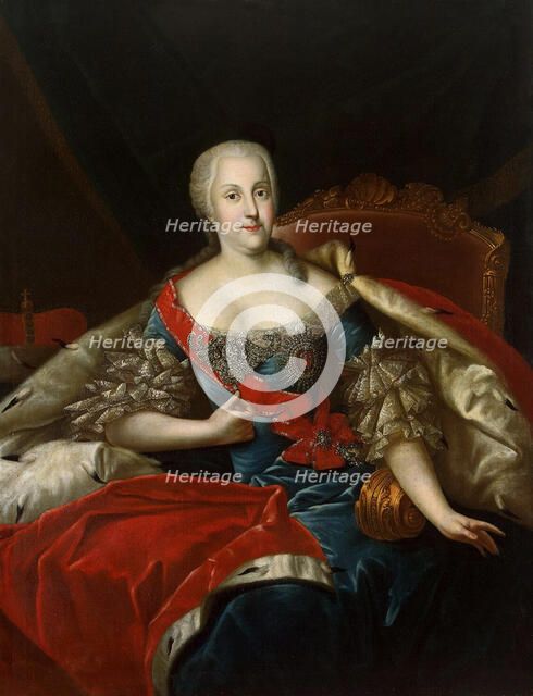 Portrait of Johanna-Elizabeth, Electress of Anhalt-Zerbst', (1712-1760), c1746 Creator: Pesne, Antoine (1683-1757).