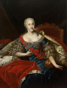 Portrait of Johanna-Elizabeth, Electress of Anhalt-Zerbst (1712-1760), c1746 Creator: Pesne, Antoine (1683-1757)