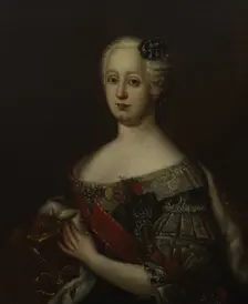 Portrait of Johanna-Elizabeth, Electress of Anhalt-Zerbst (1712-1760), Second Half of the 18th cen. Creator: Anonymous