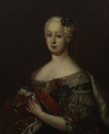 Portrait of Johanna-Elizabeth, Electress of Anhalt-Zerbst (1712-1760), Second Half of the 18th cen. Creator: Anonymous