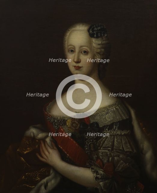 Portrait of Johanna-Elizabeth, Electress of Anhalt-Zerbst (1712-1760), Second Half of the 18th cen. Creator: Anonymous.