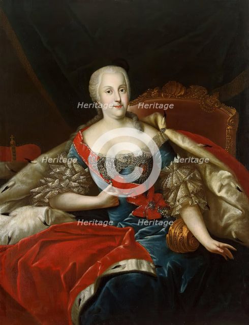 Portrait of Johanna Elisabeth, Princess of Anhalt-Zerbst, 1746. Creator: Antoine Pesne.
