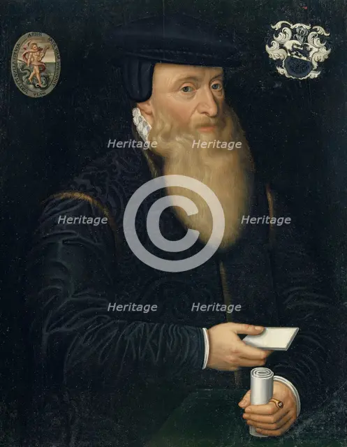 Portrait of Johannes Oporinus, 1580. Creator: Hans Bock the Elder.
