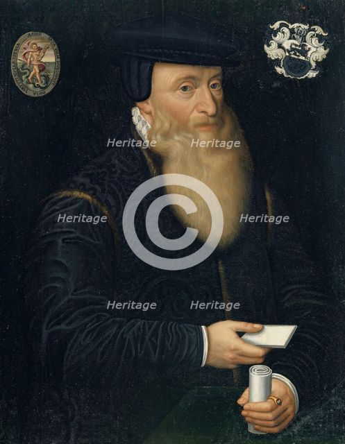 Portrait of Johannes Oporinus, 1580. Creator: Hans Bock the Elder.