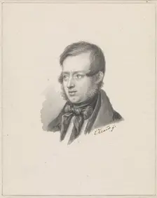 Portrait of Johannes Warnardus Bilders, 1841. Creator: Christiaen Kramm