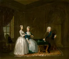 Portrait of John, 2nd Duke of Montagu, his Wife and their Younger Daughter c1730 Artist: Gawen Hamilton