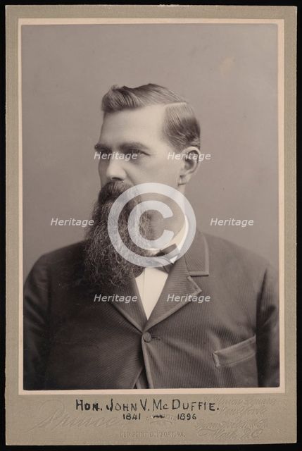 Portrait of John Van McDuffie (1841-1896), Before 1896. Creator: George Prince.
