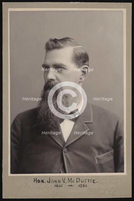 Portrait of John Van McDuffie (1841-1896), Before 1896. Creator: George Prince.