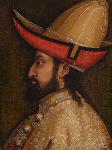 Portrait of John VIII Palaiologos (1392-1448), Byzantine emperor, c1500. Creator: Bellini, Gentile, (Follower of)