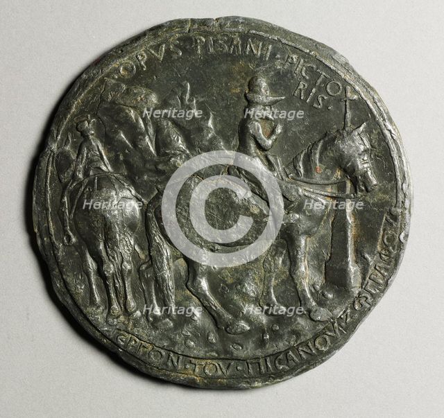 Portrait of John VIII Palaoelogus, Emperor of Constantinople, 1424-1428 (reverse), c. 1438-1439. Creator: Pisanello (Italian, Ferrara, c. 1395-1455).