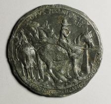 Portrait of John VIII Palaoelogus, Emperor of Constantinople, 1424-1428 (reverse), c. 1438-1439. Creator: Pisanello (Italian, Ferrara, c. 1395-1455)