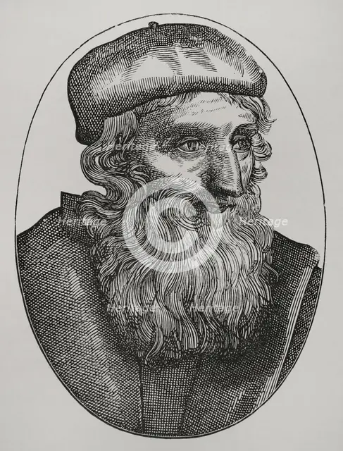 Portrait of John Wycliff or Wycliffe, (c1330-1384), English theologian, 1877.  Creator: Unknown.