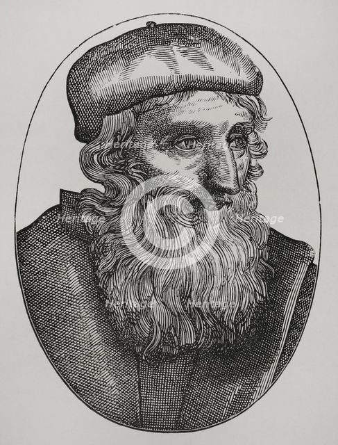 Portrait of John Wycliff or Wycliffe, (c1330-1384), English theologian, 1877.  Creator: Unknown.