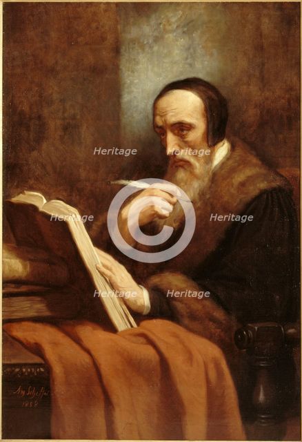 Portrait of John Calvin (1509-1564), 1858. Creator: Scheffer, Ary (1795-1858).