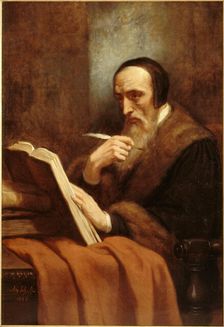 Portrait of John Calvin (1509-1564), 1858. Creator: Scheffer, Ary (1795-1858)