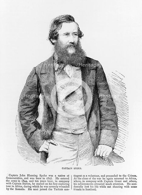 Portrait of John Hanning Speke, British explorer, 19th century. Creator: Unknown.