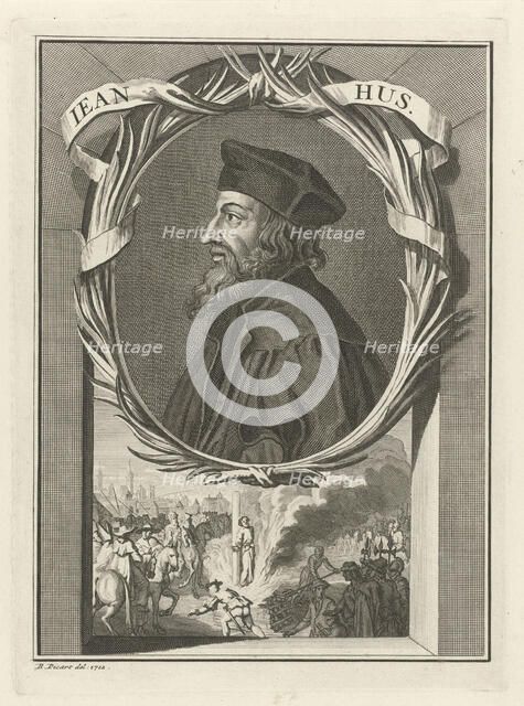 Portrait of John Hus, 1712. Artist: Picart, Bernard (1673–1733)